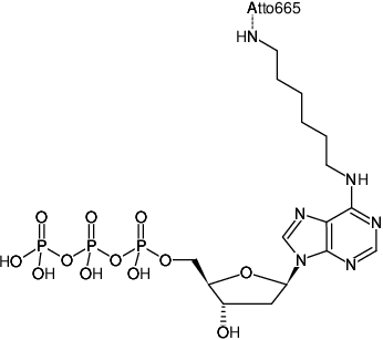 Structural formula of N6-(6-Aminohexyl)-dATP-ATTO-665 (N6-(6-Aminohexyl)-2'-deoxyadenosine-5'-triphosphate, labeled with ATTO 665, Triethylammonium salt)