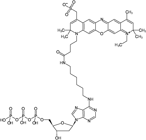 Structural formula of N6-(6-Aminohexyl)-dATP-ATTO-700 (N6-(6-Aminohexyl)-2'-deoxyadenosine-5'-triphosphate, labeled with ATTO 700, Triethylammonium salt)