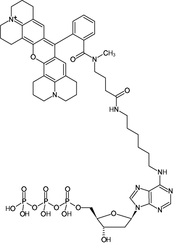 Structural formula of N6-(6-Aminohexyl)-dATP-ATTO-Rho101 (N6-(6-Aminohexyl)-2'-deoxyadenosine-5'-triphosphate, labeled with ATTO Rho101, Triethylammonium salt)