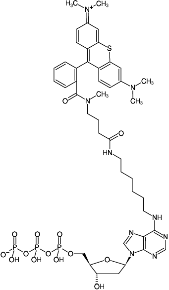 Structural formula of N6-(6-Aminohexyl)-dATP-ATTO-Thio12 (N6-(6-Aminohexyl)-2'-deoxyadenosine-5'-triphosphate, labeled with ATTO Thio12, Triethylammonium salt)