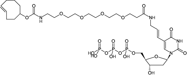 Structural formula of 5-TCO-PEG4-dUTP (5-trans-Cyclooctene-PEG4-dUTP)
