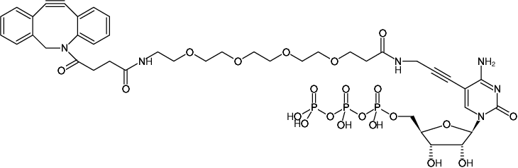 Structural formula of 5-DBCO-PEG4-CTP (5-Dibenzylcyclooctyl-PEG4-cytidine-5'-triphosphate, Triethylammonium salt)