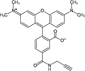 Structural formula of 5-TAMRA-Alkyne (Abs/Em = 556/563 nm)