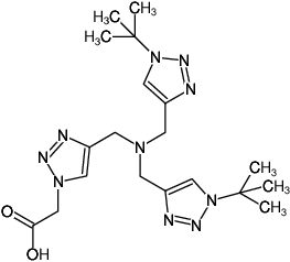 Structural formula of BTTAA (2-(4-((bis((1-(tert-butyl)-1H-1,2,3-triazol-4-yl)methyl)amino)methyl)-1H-1,2,3-triazol-1-yl)acetic acid)