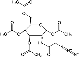 Structural formula of Ac4GlcNAz (N-azidoacetylglucosamine-tetraacylated (Ac4GlcNAz))