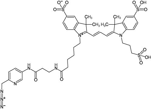 Structural formula of Picolyl-Azide-Sulfo-Cy3 (Abs/Em = 555/565 nm)