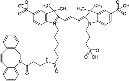 Structural formula of DBCO-Sulfo-Cy3 (Abs/Em = 553/563 nm)
