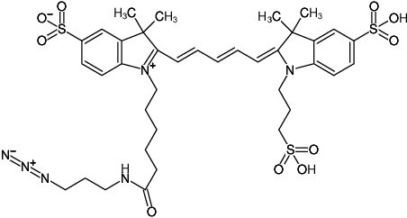 Structural formula of Sulfo-Cy5-Azide (Abs/Em = 647/663 nm, bis(Triethylammonium) salt)