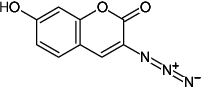 Structural formula of 3-Azido-7-hydroxycoumarin (Abs/Em = 404/477 nm, 3-Azido-7-hydroxy-chromen-2-one)