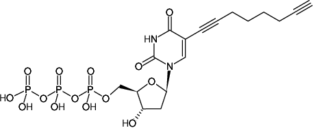 Structural formula of C8-Alkyne-dUTP (5-(Octa-1,7-diynyl)-2'-deoxyuridine 5'-triphosphate, Sodium salt)