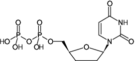 Structural formula of ddUDP (2',3'-Dideoxyuridine-5'-diphosphate, Sodium salt)
