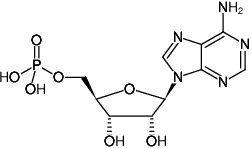 Structural formula of AMP - Solid (Adenosine-5'-monophosphate, Sodium salt)