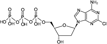 Structural formula of 2-Chloro-dATP ((2Cl-dATP), 2-Chloro-2'-deoxyadenosine-5'-triphosphate, Tetralithium salt)