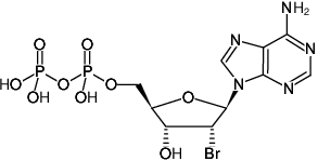 Structural formula of 2'-Bromo-dADP ((2'Br-dADP), 2'-Bromo-2'-deoxyadenosine-5'-diphosphate, Sodium salt)