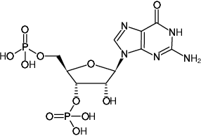Structural formula of Guanosine-3',5'-bisphosphate ((pGp), Guanosine-3',5'-bisphosphate, Triethylammonium salt)