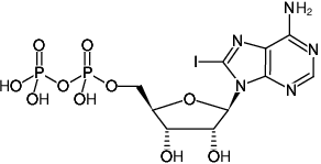 Structural formula of 8-Iodo-ADP ((8I-ADP), 8-Iodo-adenosine-5'-diphosphate, Sodium salt)