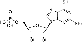 Structural formula of 6-Thio-GMP (6-Thio-guanosine-5'-monophosphate, Sodium salt)