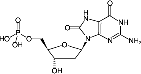 Structural formula of 8-Oxo-dGMP (8-Hydroxy-dGMP, 8-Oxo-2'-deoxyguanosine-5'-monophosphate, Sodium salt)