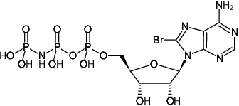 Structural formula of 8-Bromo-AppNHp ((8Br-AppNHp, 8Br-AMPPNP), 8-Bromo-adenosine-5'-[(β,γ)-imido]triphosphate, Sodium salt)