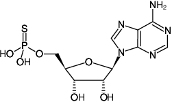 Structural formula of AMPαS - Solid (Adenosine-5'-(α-thio)-monophosphate, Sodium salt)
