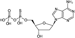 Structural formula of dADPαS (2'-Deoxyadenosine-5'-(α-thio)-diphosphate, Triethylammonium salt)