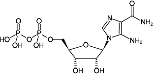 Structural formula of ZDP ((AICAR diphosphate), 5'-Aminoimidazole-4-carboxamide-1-β-D-ribofuranosyl-5'-diphosphate, Sodium salt)