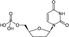 Structural formula of ddUMP (2',3'-Dideoxyuridine-5'-monophosphate, Sodium salt)