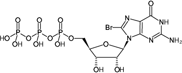Structural formula of 8-Bromo-GTP ((8Br-GTP), 8-Bromo-guanosine-5'-triphosphate, Sodium salt)