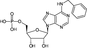 Structural formula of N6-Benzyl-AMP (N6-Benzyl-adenosine-5'-monophosphate, Sodium salt)