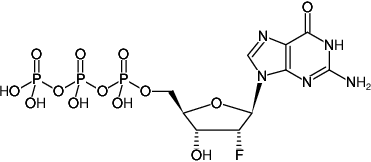 Structural formula of 2'-Fluoro-dGTP ((2'F-dGTP), 2'-Fluoro-2'-deoxyguanosine-5'-triphosphate, Sodium salt)