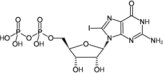 Structural formula of 8-Iodo-GDP ((8I-GDP), 8-Iodo-guanosine-5'-diphosphate, Sodium salt)