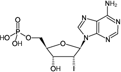 Structural formula of 2'-Iodo-dAMP ((2'I-dAMP), 2'-Iodo-2'-deoxyadenosine-5'-monophosphate, Sodium salt)