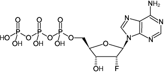 Structural formula of 2'-Fluoro-dATP ((2'F-dATP), 2'-Fluoro-2'-deoxyadenosine-5'-triphosphate, Sodium salt)