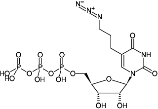Structural formula of 5-Azido-C3-UTP (5-(3-Azidopropyl)-uridine-5'-triphosphate, Triethylammonium salt)