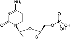 Structural formula of 3TCMP (Lamivudine monophosphate, Sodium Salt (L-Isomer), 2', 3'-Dideoxy-3'-thia-cytidine-5'-monophosphate, Sodium salt (L isomer))