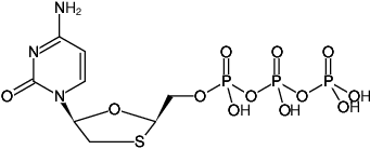 Structural formula of 3TCTP (Lamivudine triphosphate, Sodium Salt (L-Isomer), 2', 3'-Dideoxy-3'-thia-cytidine-5'-triphosphate, Sodium salt (L isomer))