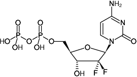 Structural formula of Gemcitabine-5'-diphosphate (Sodium Salt, 2',2'-Difluorocytidine-5'-diphosphate, Sodium salt)