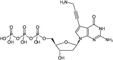 Structural formula of 7-Deaza-7-propargylamino-dGTP (7-Deaza-7-propargylamino-2'-deoxyguanosine-5'-triphosphate, Triethylammonium salt)