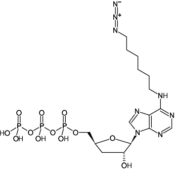 Structural formula of N6-(6-Azido)hexyl-3'-dATP ((Cordycepin triphosphate derivative), N6-(6-Azido)hexyl-3'-deoxyadenosine-5'-triphosphate, Sodium salt)