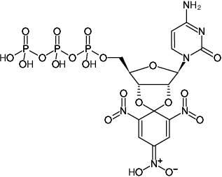 Structural formula of TNP-CTP (2',3'-O-Trinitrophenyl-cytidine-5'-triphosphate, Triethylammonium salt)