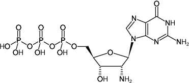 Structural formula of 2'NH2-dGTP (2'-Amino-2'-deoxyguanosine-5'-triphosphate, Sodium salt)