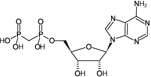 Structural formula of ApCp ((AMPCP), Adenosine-5'-[(α,β)-methyleno]diphosphate, Sodium salt)