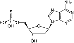 Structural formula of dAMPαS (2'-Deoxyadenosine-5'-(α-thio)-monophosphate, Sodium salt)