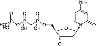 Structural formula of dCpCpp ((dCMPCPP), 2'-Deoxycytidine-5'-[(α,β)-methyleno]triphosphate, Sodium salt)
