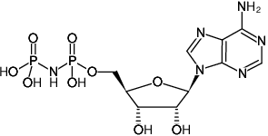 Structural formula of ApNHp ((AMPNP), Adenosine-5'-[(α,β)-imido]diphosphate, Sodium salt)