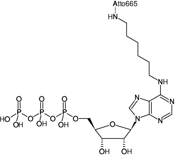 Structural formula of N6-(6-Aminohexyl)-ATP-ATTO-665 (N6-(6-Aminohexyl)-adenosine-5'-triphosphate, labeled with ATTO 665, Triethylammonium salt)
