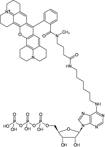 Structural formula of N6-(6-Aminohexyl)-ATP-ATTO-Rho101 (N6-(6-Aminohexyl)-adenosine-5'-triphosphate, labeled with ATTO Rho101, Triethylammonium salt)