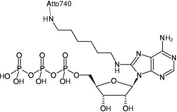 Structural formula of 8-(6-Aminohexyl)-amino-ATP-ATTO-740 (8-(6-Aminohexyl)-amino-adenosine-5'-triphosphate, labeled with ATTO 740, Triethylammonium salt)