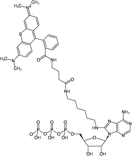 Structural formula of 8-(6-Aminohexyl)-amino-ATP-ATTO-Thio12 (8-(6-Aminohexyl)-amino-adenosine-5'-triphosphate, labeled with ATTO Thio12, Triethylammonium salt)
