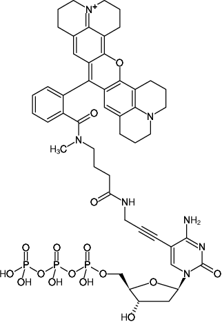 Structural formula of 5-Propargylamino-dCTP-ATTO-Rho101 (5-Propargylamino-2'-deoxycytidine-5'-triphosphate, labeled with ATTO Rho101, Triethylammonium salt)